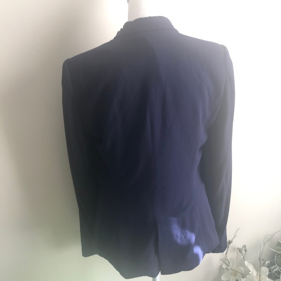 Zara Basic Navy Blue Blazer with Polka Dot Lining - Picture 5 of 7